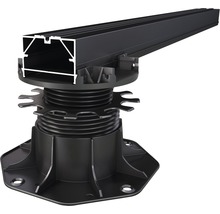 Terrassenlager mit Aluminiumprofil zur Montage von Terrassendielen.