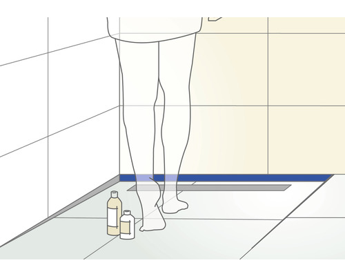 Wandanschlussprofil für Gefällekeile Dural Shower-GK Connect Länge 100 cm Sichtbreite 40 mm