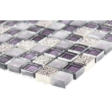 Mosaikfliese mit Glas- und Metallelementen