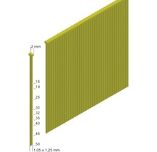 Magazinnägel im Streifen mit den Größen 16 Millimeter bis 50 Millimeter