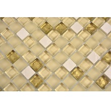 Nahaufnahme von Mosaikfliesen mit quadratischen Formen