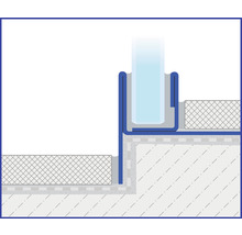 Detailansicht einer Glasduschabtrennung mit Dichtprofil