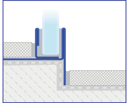 Gefällekeil zur Glasaufnahme am Boden Dural Shower-GK GKGL links Länge 120 cm Höhe 19 mm