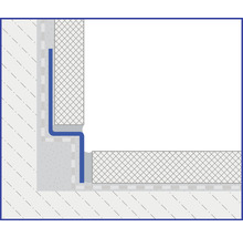 Illustration eines Fliesenprofils in einer Ecke
