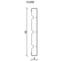 Technische Zeichnung eines Profils mit den Maßen 68 mal 8 Millimeter.