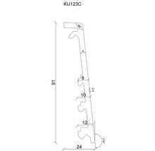 Technische Zeichnung des Profils KU123C mit Maßen