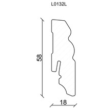 Profilleiste mit Maßangaben 58 mal 18 Millimeter