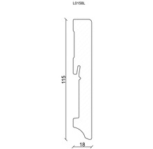 Profilleiste mit den Maßen 115 x 18 Millimeter als Schemazeichnung