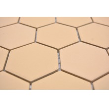 Nahaufnahme von sechseckigen Fliesen