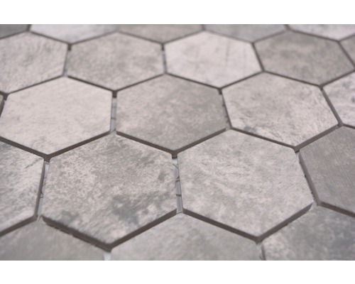 Keramikmosaik HX Curio ZDG Hexagon 32,5x28,1 cm Grau