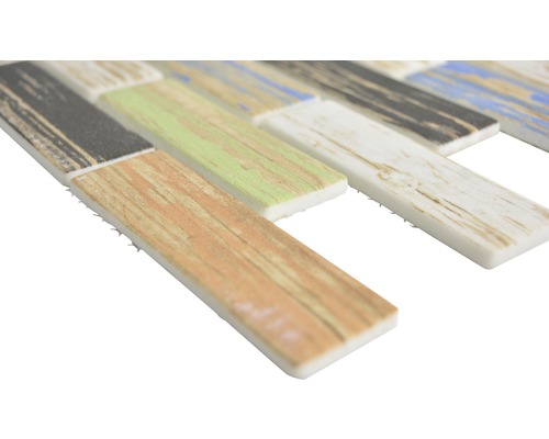 Glasmosaik XCM BR91 Brick Eco Mix Wood Bunt