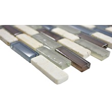 Mosaikfliese aus Glas und Naturstein