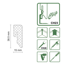 Abmessungen und Montagehinweise für Clip CH23