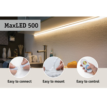 MaxLED 500 LED-Streifen in einer Küche mit Spüle und Zubehör, einfache Montage und Steuerung