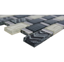 Mosaikfliese aus Glas und Metall