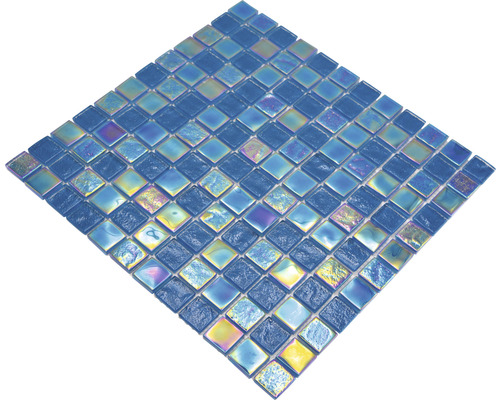 Glasmosaik CM S363 Quadrat Crystal mix Shell AZURE 25, 30,4x30,4cm