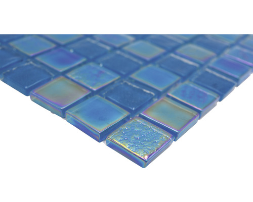 Glasmosaik CM S363 Quadrat Crystal mix Shell AZURE 25, 30,4x30,4cm