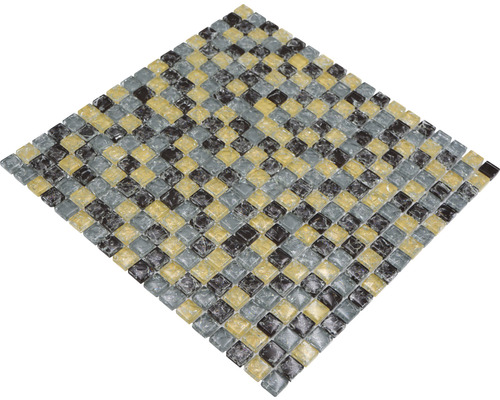 Glasmosaik XIC 1088 Quadrat Crystal mix blue/beige/brown 30x30cm