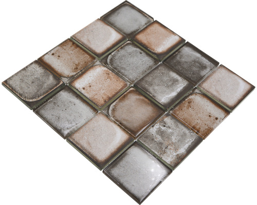 Glasmosaik XCM CS08 Quadrat Crystal Cement Style mix grey/beige 29,8x29,8cm