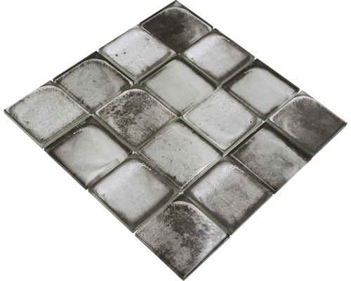 Glasmosaik XCM CS04 Quadrat Crystal Cement Style grey 29,8x29,8cm