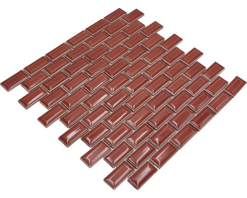 Keramikmosaik CBR 112 Brick Bond Diamond uni rot 30x30cm