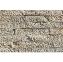 Nahaufnahme einer Wandverkleidung aus Naturstein