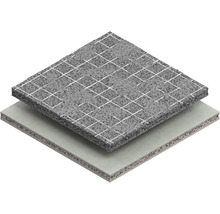 Trittschalldämmplatte mit Rasteraufdruck für Bodenbeläge