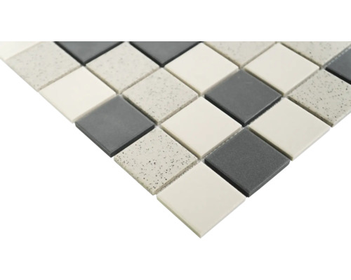 Keramikmosaik 28,8 x 28,8 cm grau beige