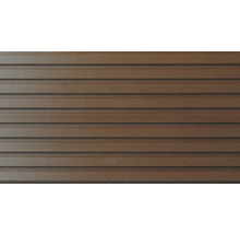 Braune Fassadenverkleidung aus Kunststoff im Querformat