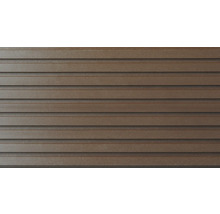 Nahaufnahme einer braunen Fassadenverkleidung.