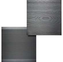 Terrassendielen aus Kunststoff mit Holzstruktur und geriffelter Oberfläche