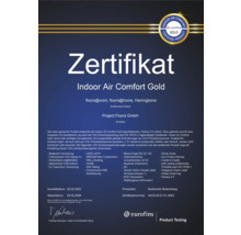Indoor Air Comfort Gold Zertifikat