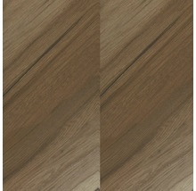 Nahaufnahme von zwei Laminatplatten mit Holzmaserung