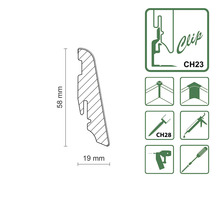 Abmessungen und Befestigungsarten einer Sockelleiste