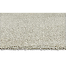 Detailansicht eines hellen Teppichs mit kurzem Flor