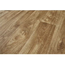 Nahaufnahme von Laminatboden in Holzoptik