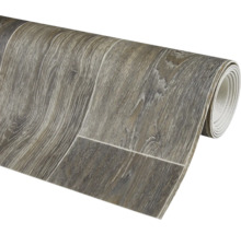 Gerollter Vinylboden mit Holzoptik.