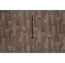 Verlegung von Vinylboden mit Pfeil in der Verlegerichtung