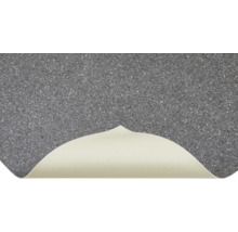 Grauer Vinylboden mit aufgerollter Ecke