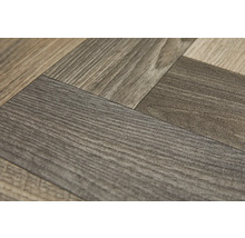 Nahaufnahme von Vinylboden in Fischgrätmuster