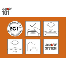 Akkit 101 Produktdetails mit GEV-EMICODE Siegel und Anwendungshinweisen