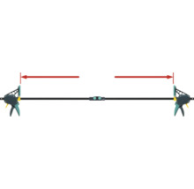 Wolfcraft Einhandzwinge mit roter Markierung der Spannweite