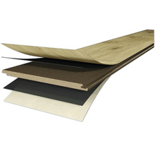 Schichtaufbau eines Laminatbodens im Detail dargestellt