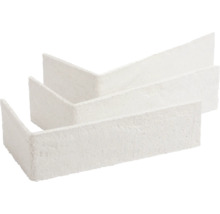 Drei weiße Winkelsteine aus Porenbeton