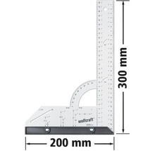 Wolfcraft Logo, 300 Millimeter Anreißwinkel mit Skala und Anschlag