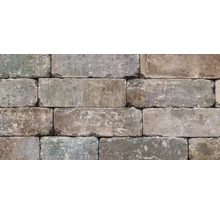 Mauer aus rechteckigen Pflastersteinen