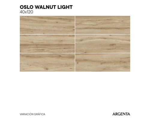 MIRAVA Steingut Dekorfliese OSLO walnut light 40 x 120 x 0,8 cm UGL