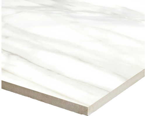 MIRAVA Feinsteinzeug Wand- und Bodenfliese LUCCA Bianco gold matt 60 x 60 x 0,9 cm rektifiziert