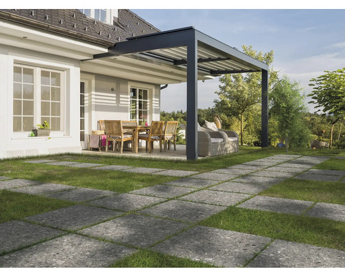 Feinsteinzeug Terrassenplatte Donau grau rektifizierte Kante 60 x 60 x 2 cm