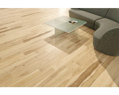 Parkett Esche 1-Stab Natur Landhausdiele lackiert 1092 x 130 x 14 mm